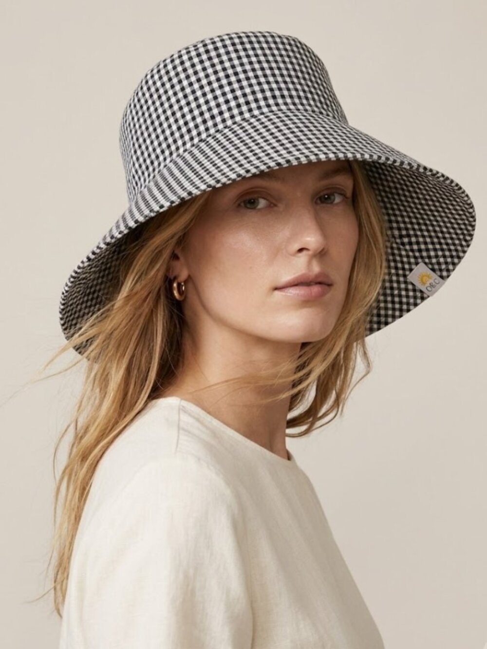 C&C California Gingham Bucket Hat NWT Black White Checkered Summer Sun Hat